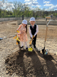 Future visitors to the Baptist health Child Development Center take part in the groundbreaking
