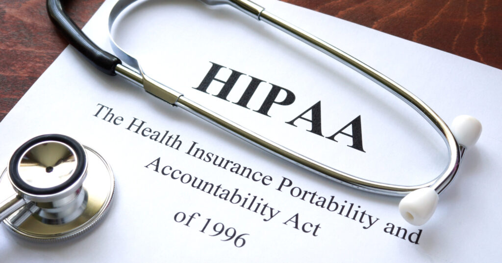 Health Insurance Portability and accountability act HIPAA and stethoscope.