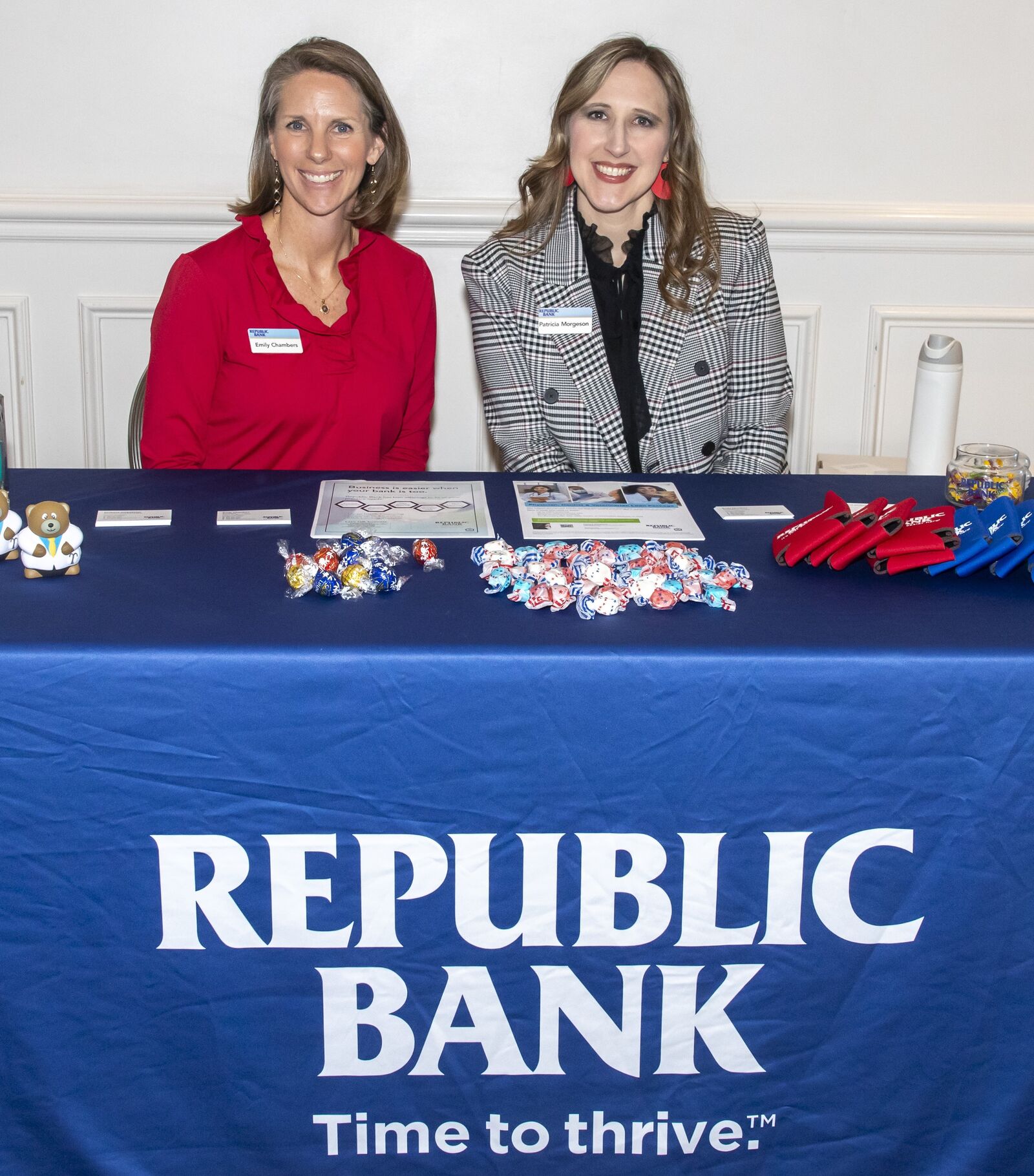 Emily Chambers and Patricia Morgenson at the Republic Bank sponsor table