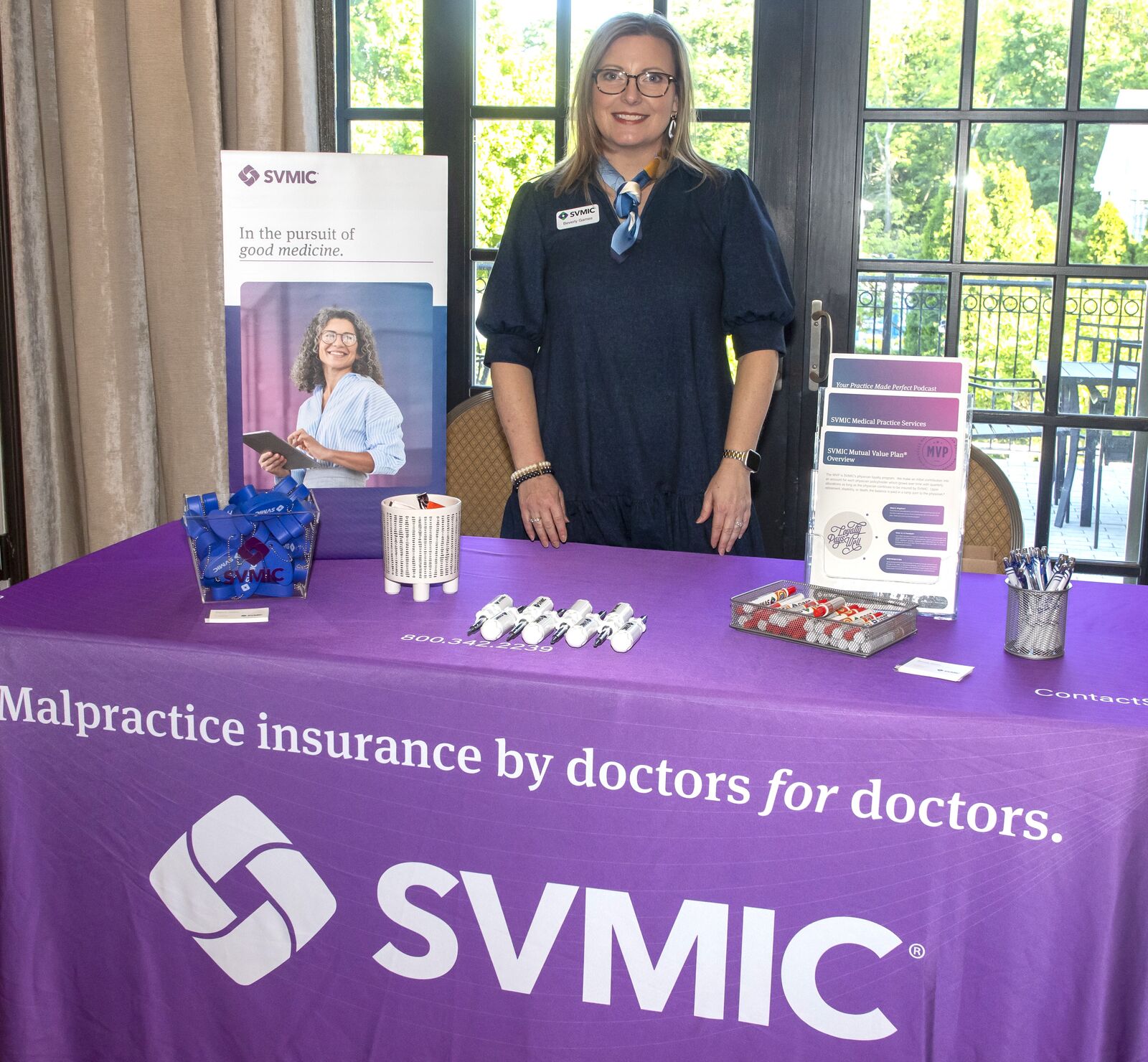 Beverly Games at the SVMIC sponsor table