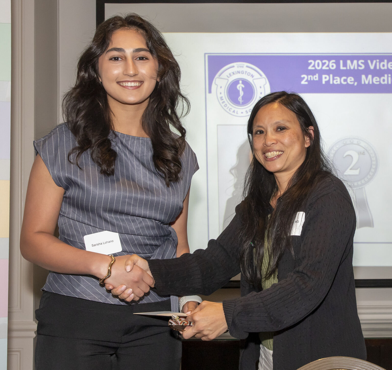 Sarisha Lohano with LMS president Christine Ko, MD