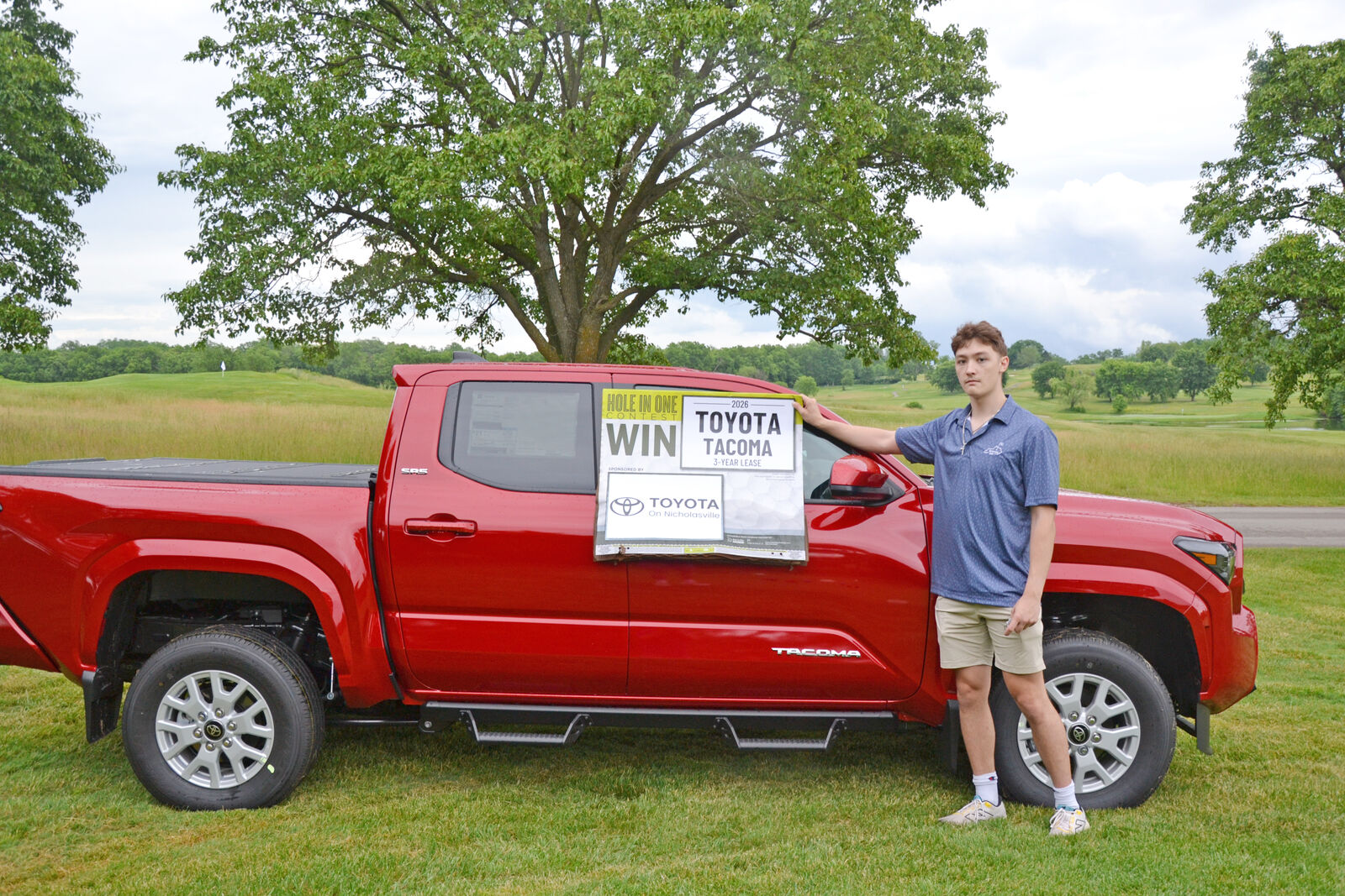 Toyota on Nicholasville sponsored a “Hole-In-One” contest for a three-year lease on a 2026 Toyota Tacoma truck. No one made a hole in one on the par 3.