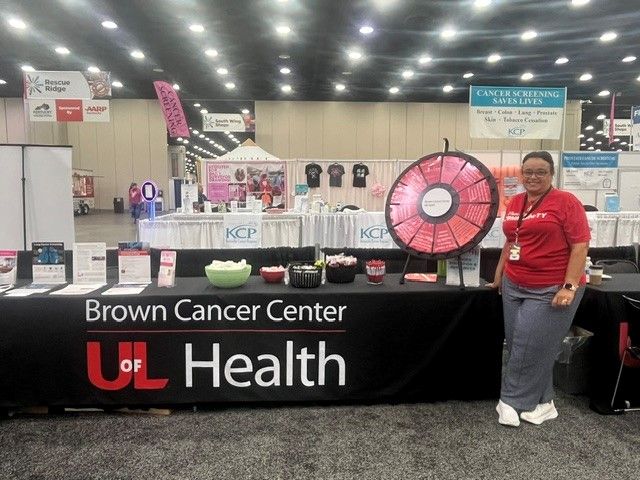 Ruba Musa at the Brown Cancer Center booth