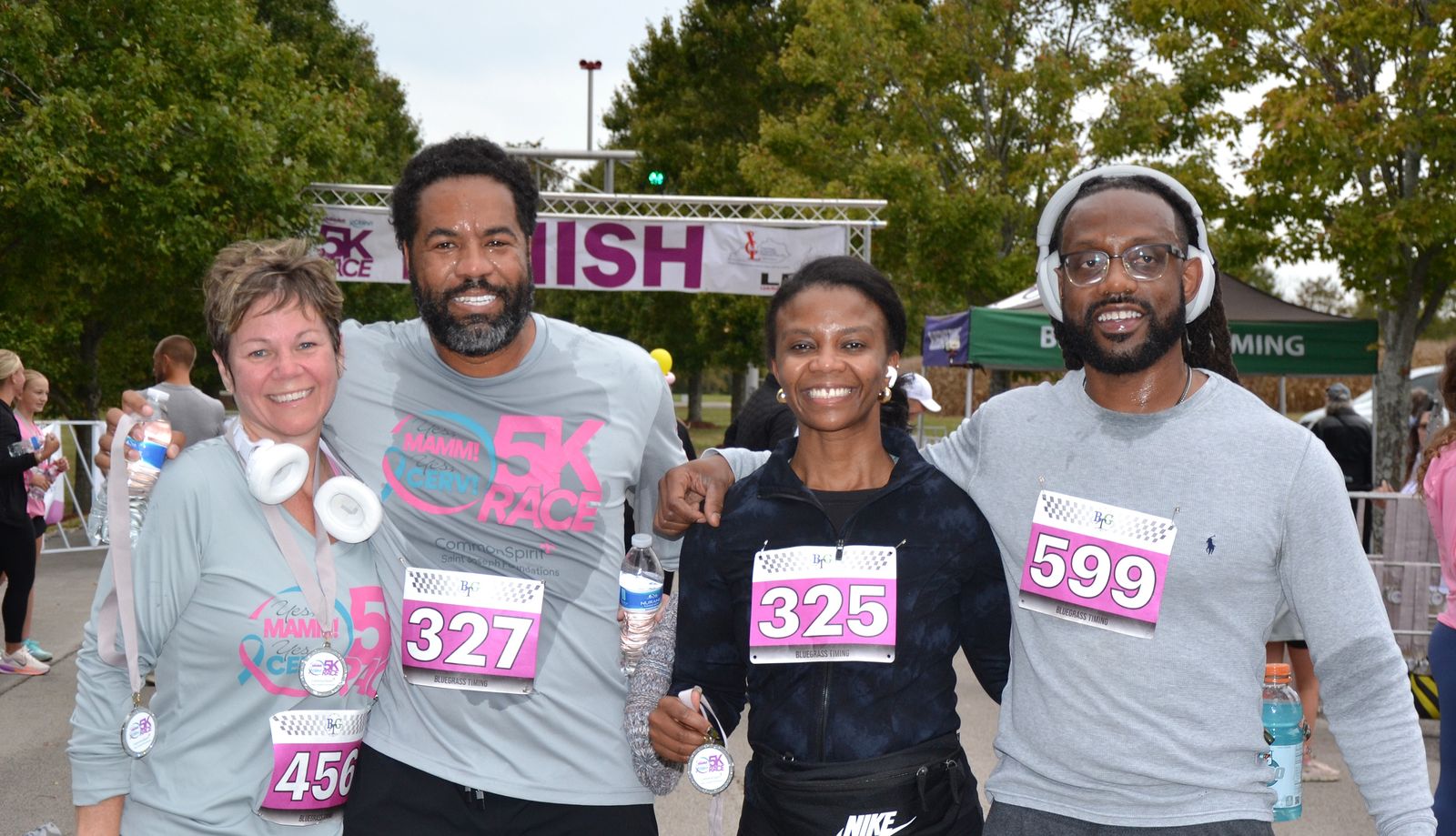 Four runners after the race